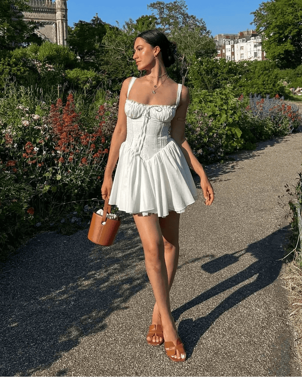 Abito corto con corsetto Perrine
