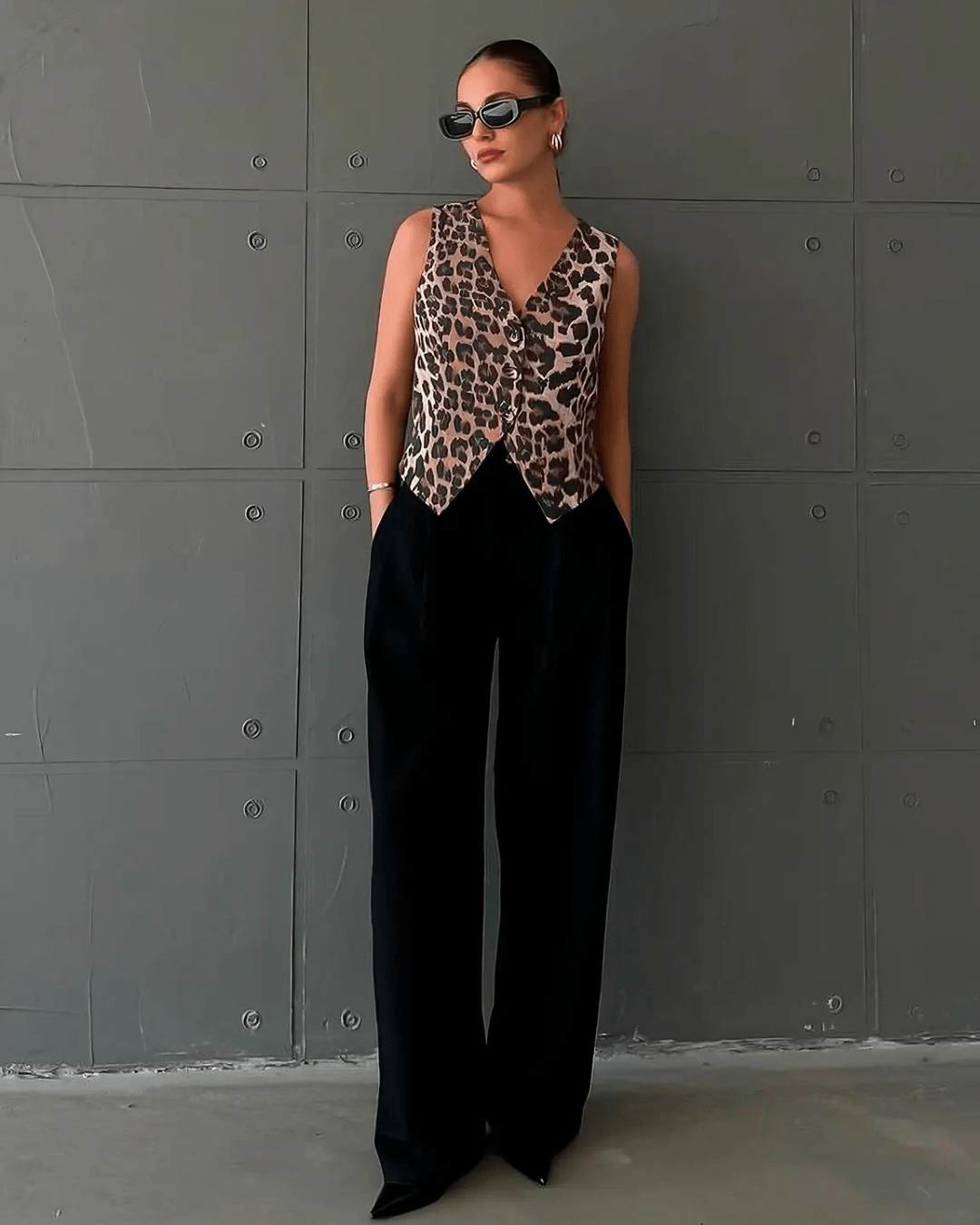 Gilet con stampa leopardata Pilar