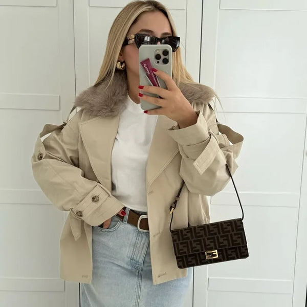 Cappotto oversize in tessuto felpato