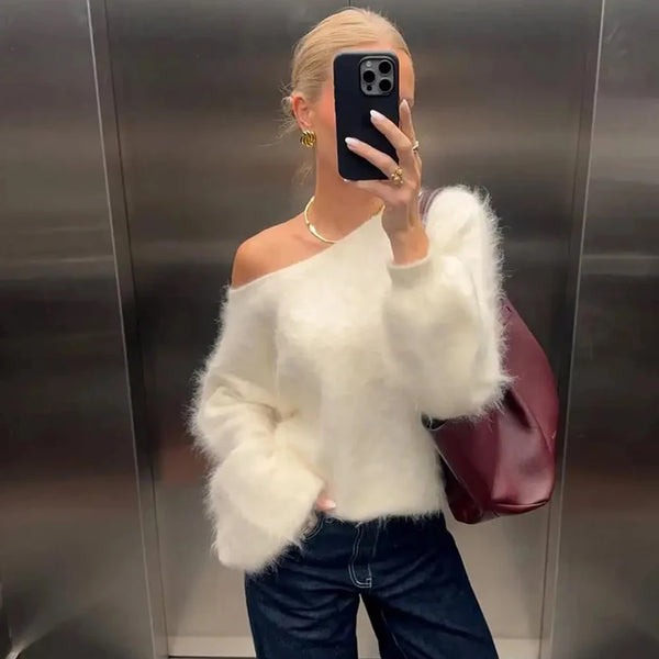 Maglione oversize effetto peluche