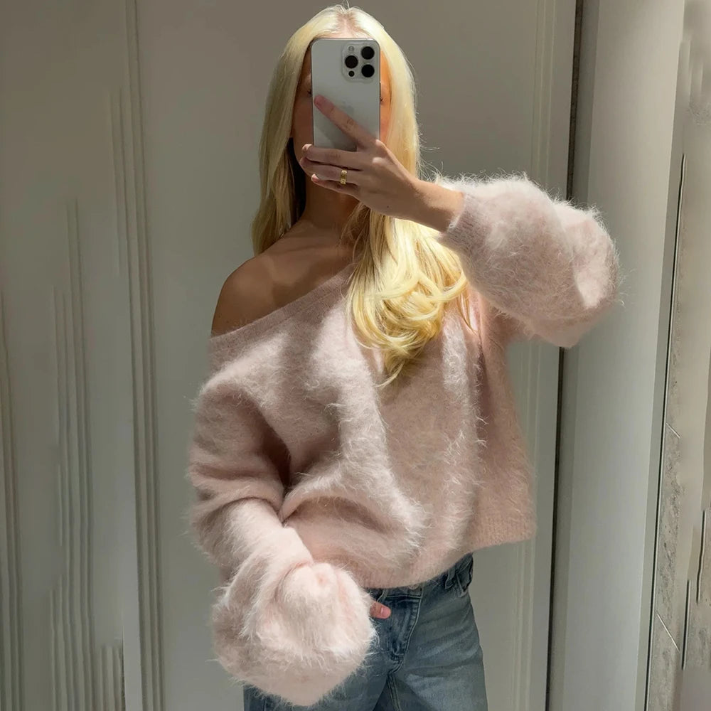 Maglione oversize effetto peluche