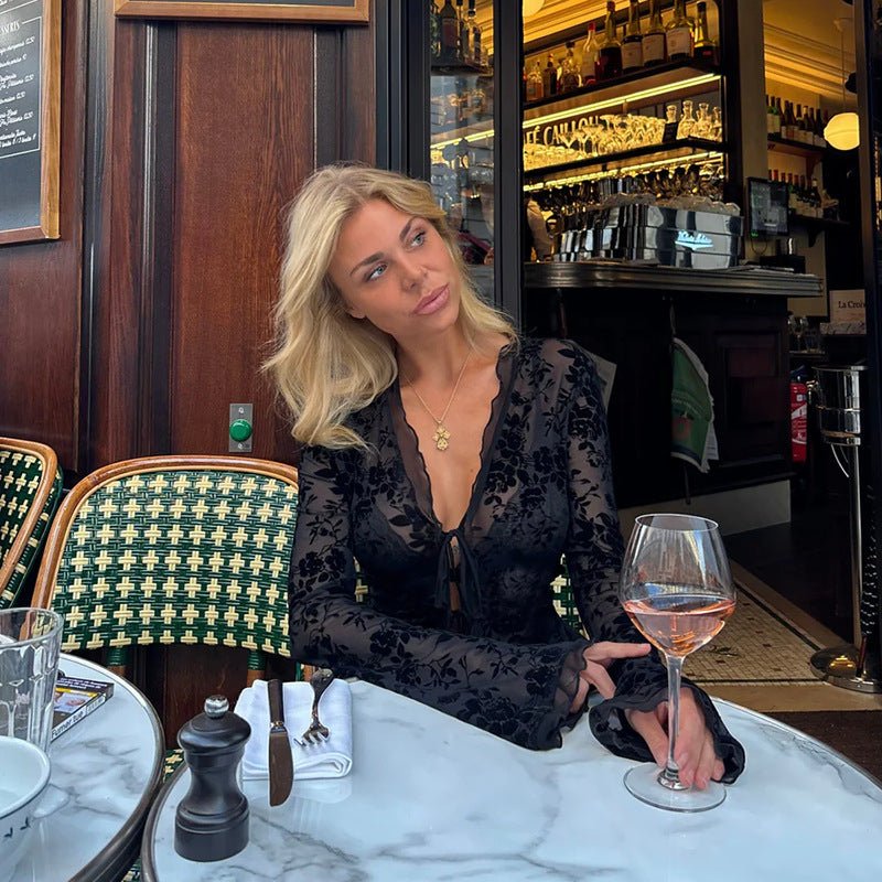 Blusa in pizzo Rachel con nodo frontale