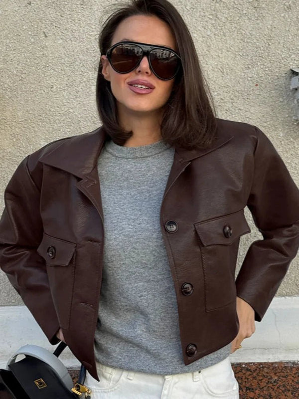 Giacca corta in similpelle Rachelle