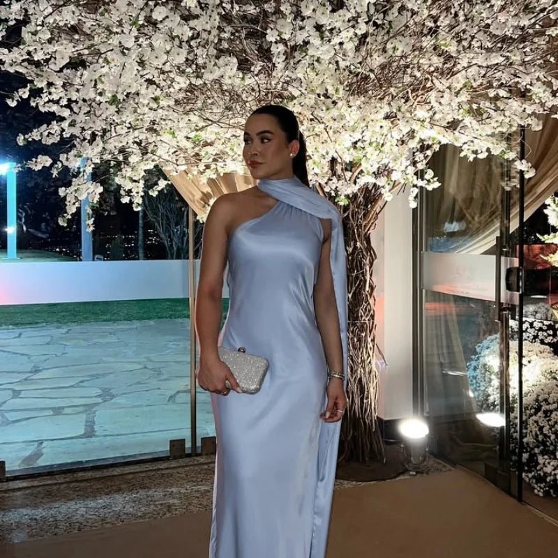 Raisa - Abito da sera senza schiena con fiocco in raso