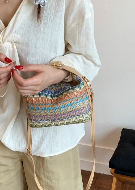 Borsa a tracolla in rafia intrecciata Raphaela