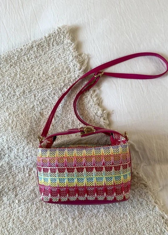 Borsa a tracolla in rafia intrecciata Raphaela