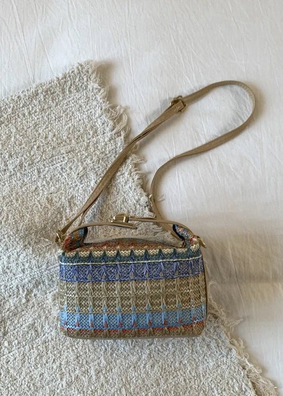 Borsa a tracolla in rafia intrecciata Raphaela