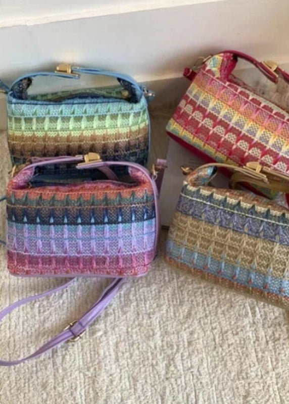 Borsa a tracolla in rafia intrecciata Raphaela