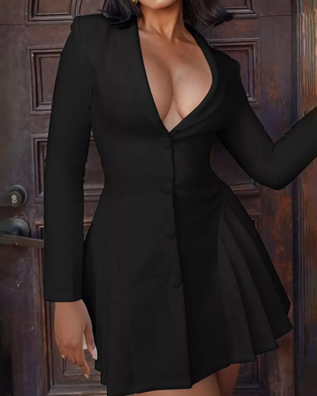 Miniabito Rebecca stile blazer con bottoni