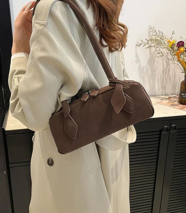 Borsa a spalla in camoscio Rebecca