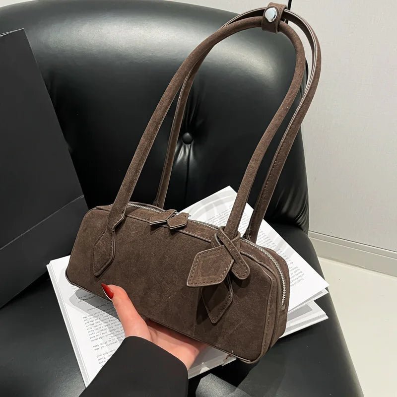 Borsa a spalla in camoscio Rebecca