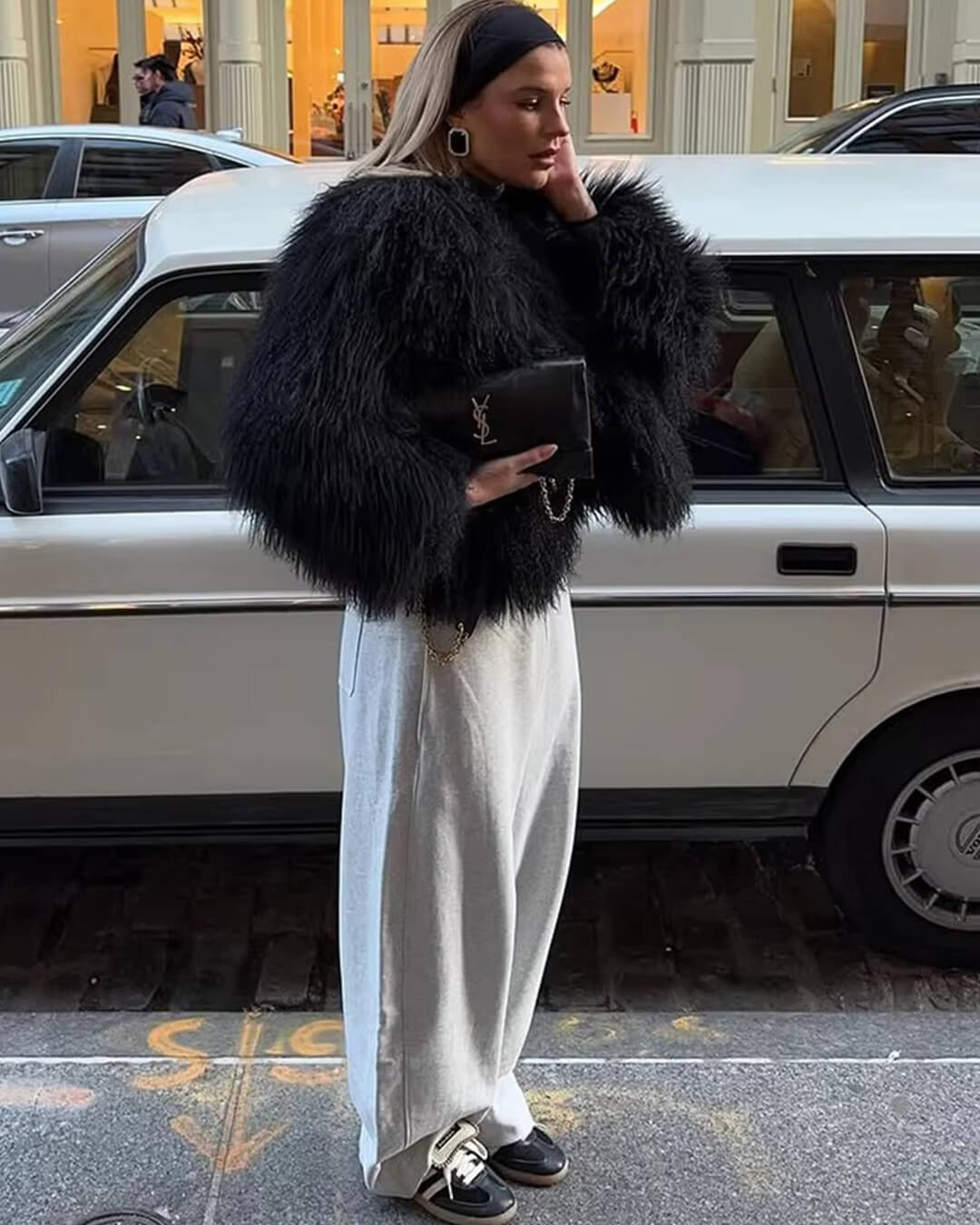 Cappotto corto in ecopelliccia Reese