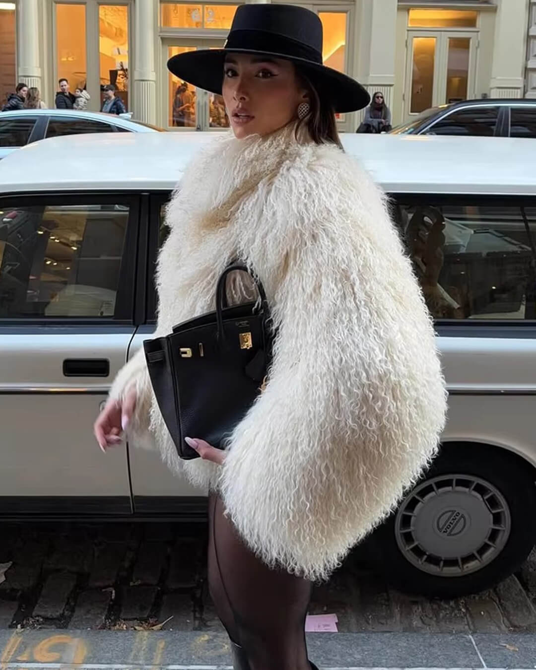 Cappotto corto in ecopelliccia Reese