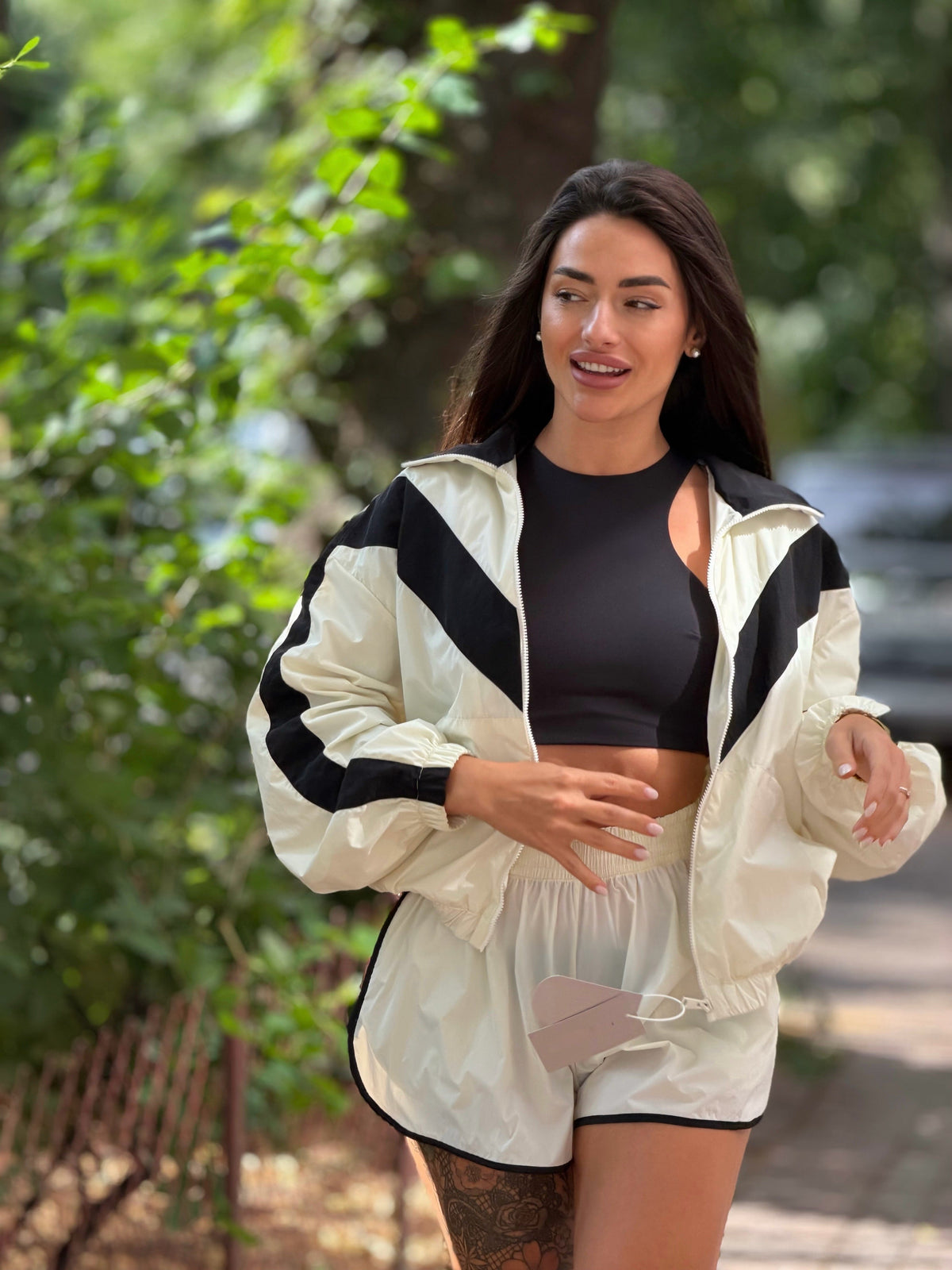 Giacca a vento Remi con motivo chevron