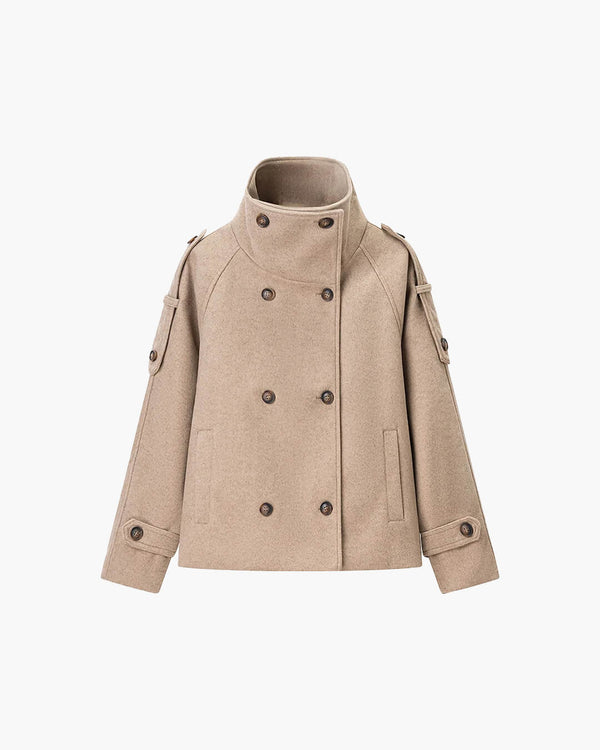 Cappotto Rhea doppiopetto con colletto rialzato