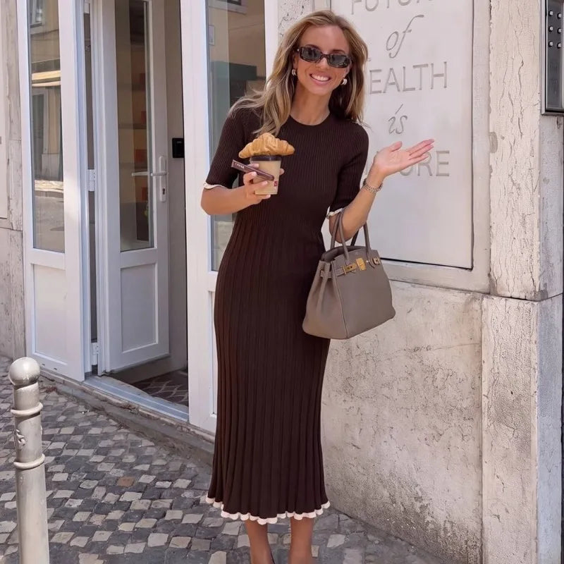 Abito midi in maglia a coste Eliane
