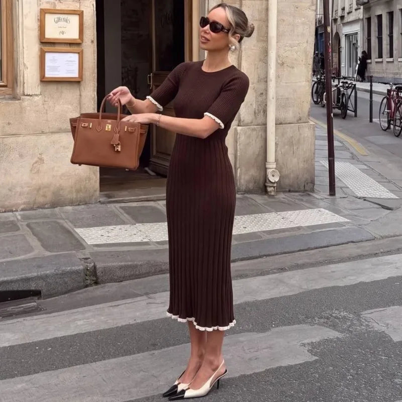 Abito midi in maglia a coste Eliane