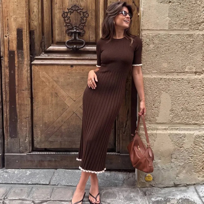 Abito midi in maglia a coste Eliane