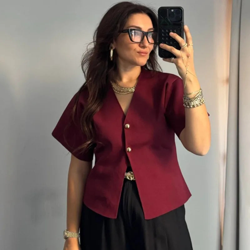 Cardigan a coste con bottoni e scollo a V