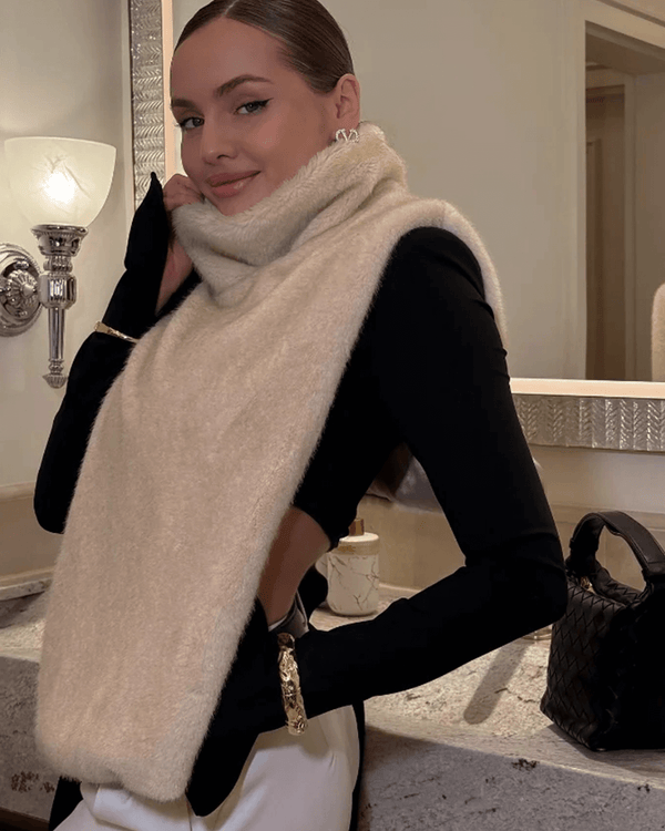 Gilet a collo alto in pelliccia sintetica Rina