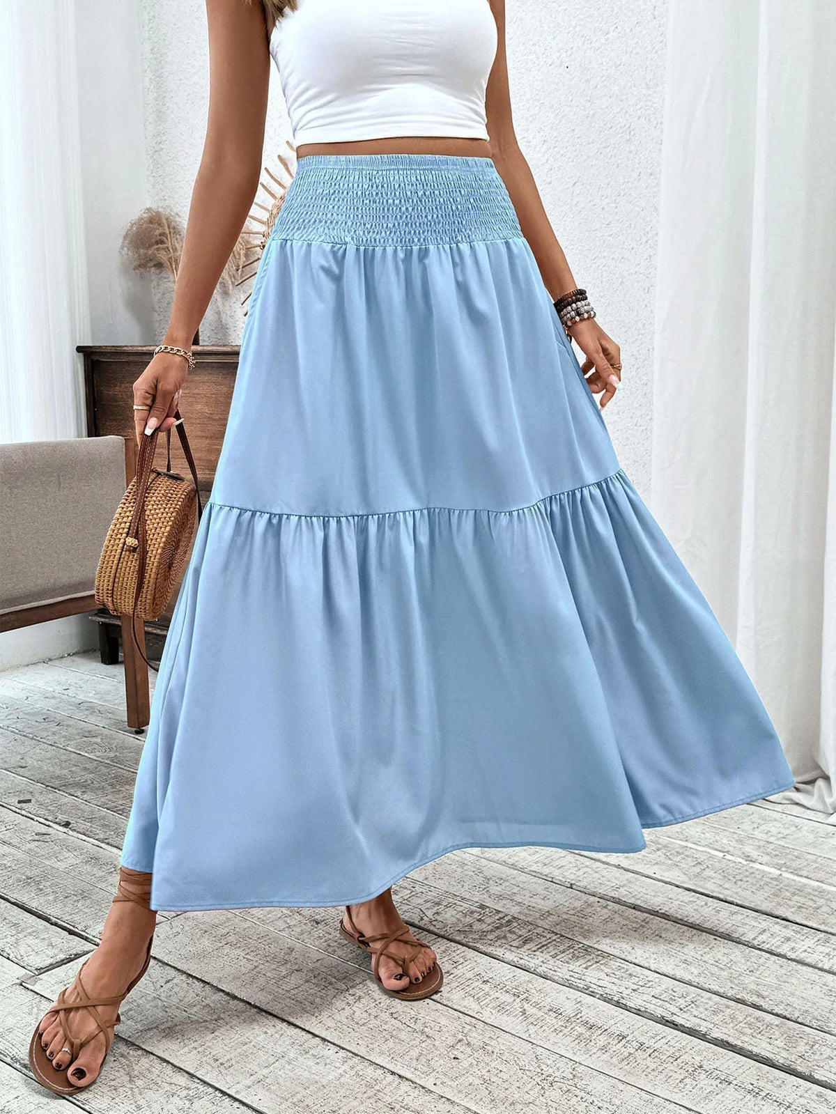 Gonna lunga Rivka in stile boho con stampa floreale