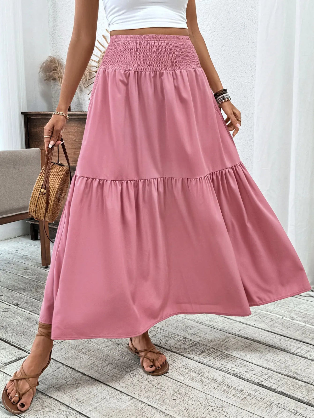 Gonna lunga Rivka in stile boho con stampa floreale