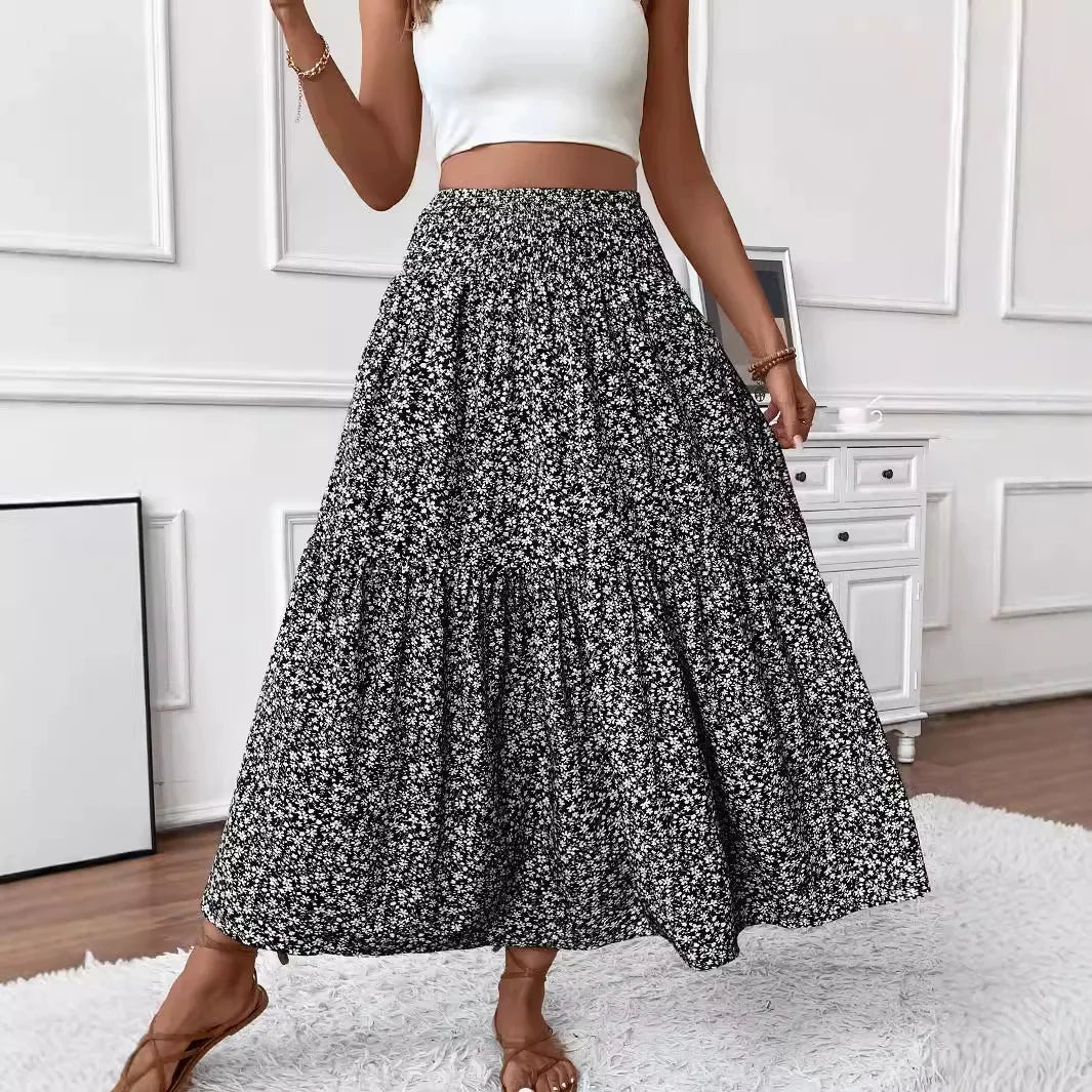 Gonna lunga Rivka in stile boho con stampa floreale