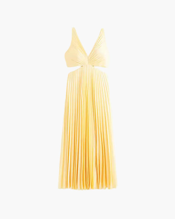 Abito lungo smanicato con cut-out e scollo a V Rona