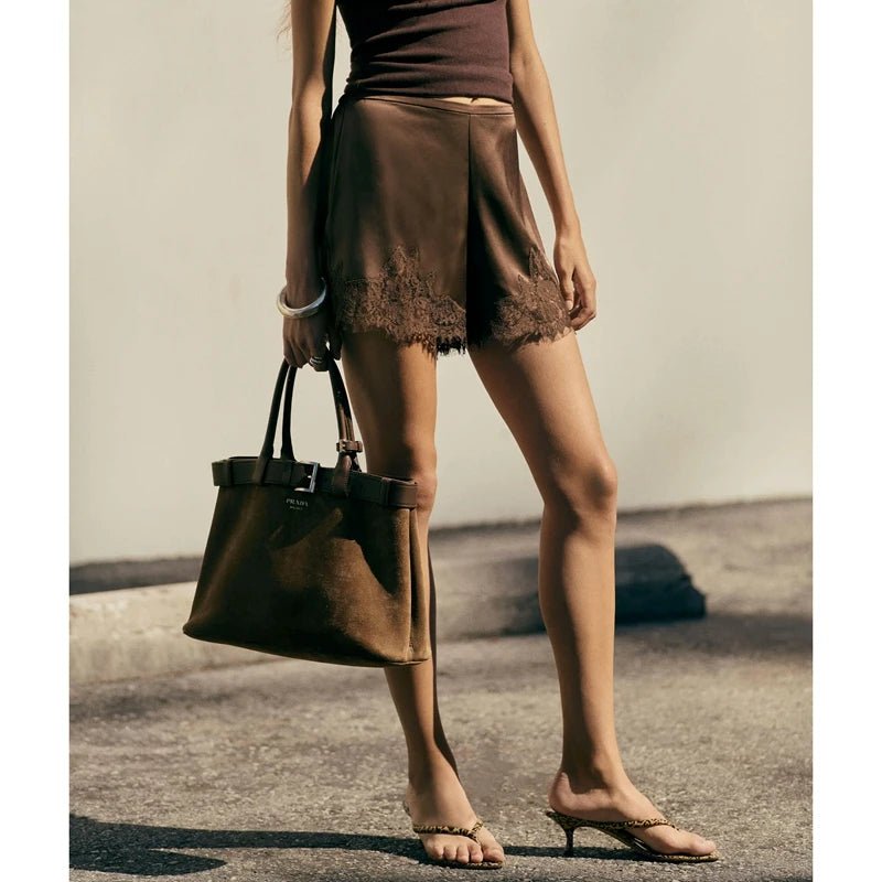 Shorts in raso Rosa