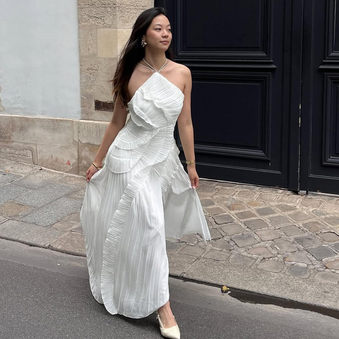 Abito in tulle con volant Ruffa