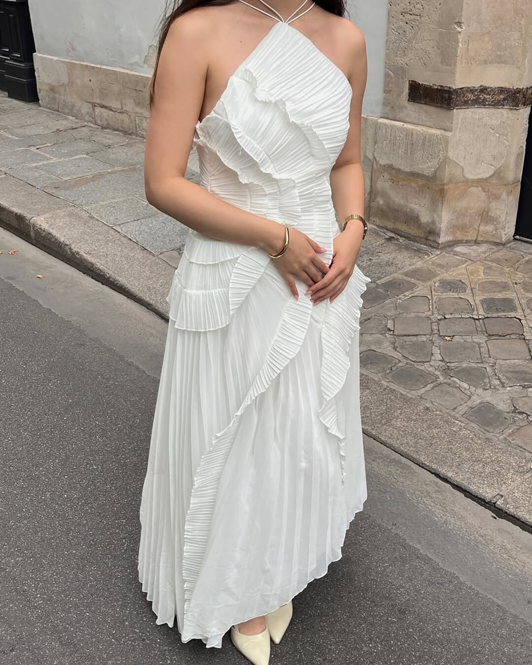 Abito in tulle con volant Ruffa