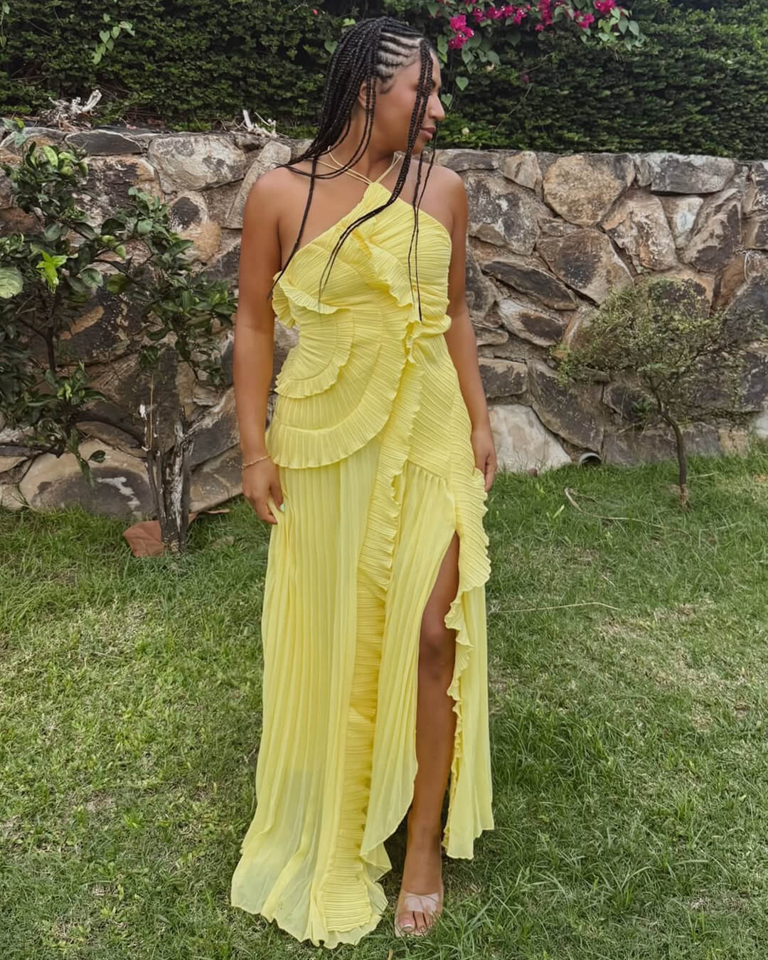 Abito in tulle con volant Ruffa
