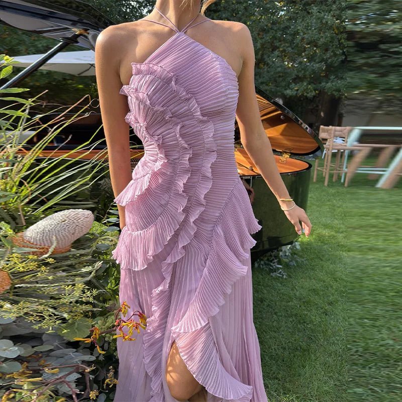 Abito in tulle con volant Ruffa