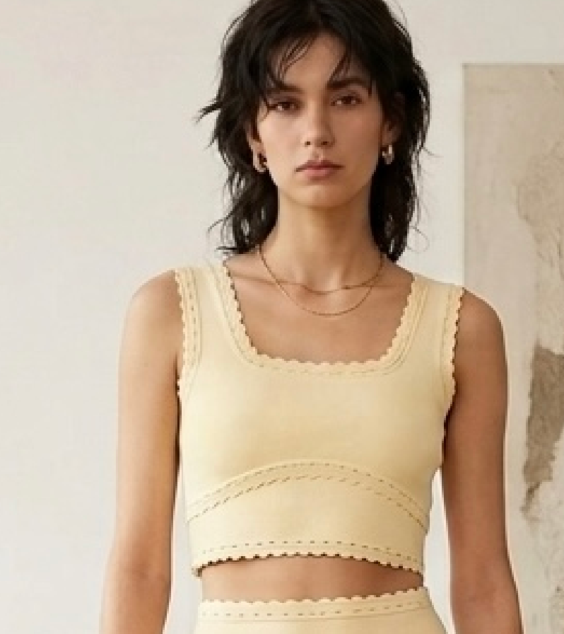 Completo con gonna in maglia a coste Ruth