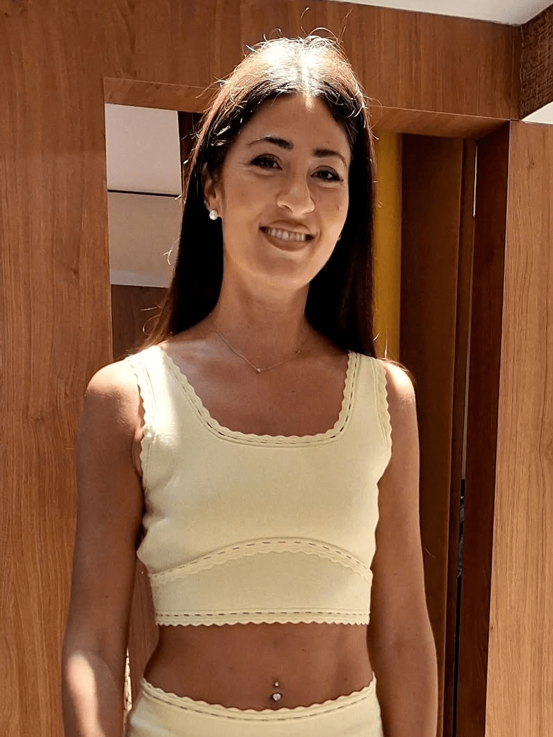 Completo con gonna in maglia a coste Ruth