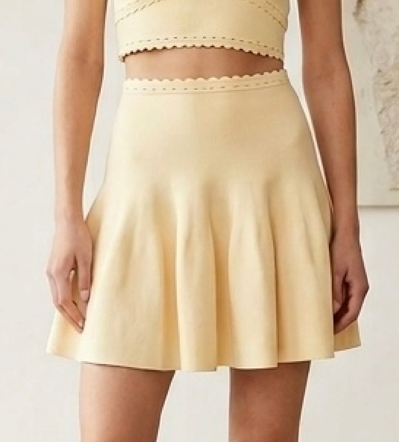 Completo con gonna in maglia a coste Ruth