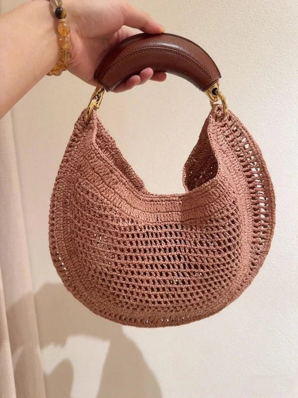 Borsa a mezzaluna intrecciata Sabine