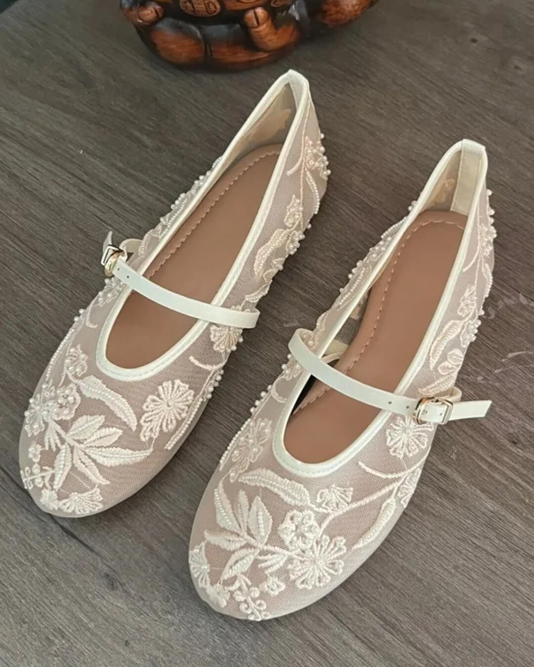 Ballerine in mesh con perline Sarah