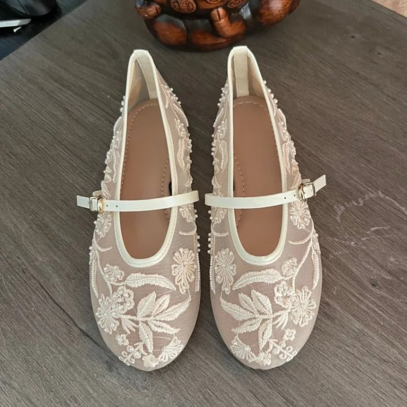 Ballerine in mesh con perline Sarah