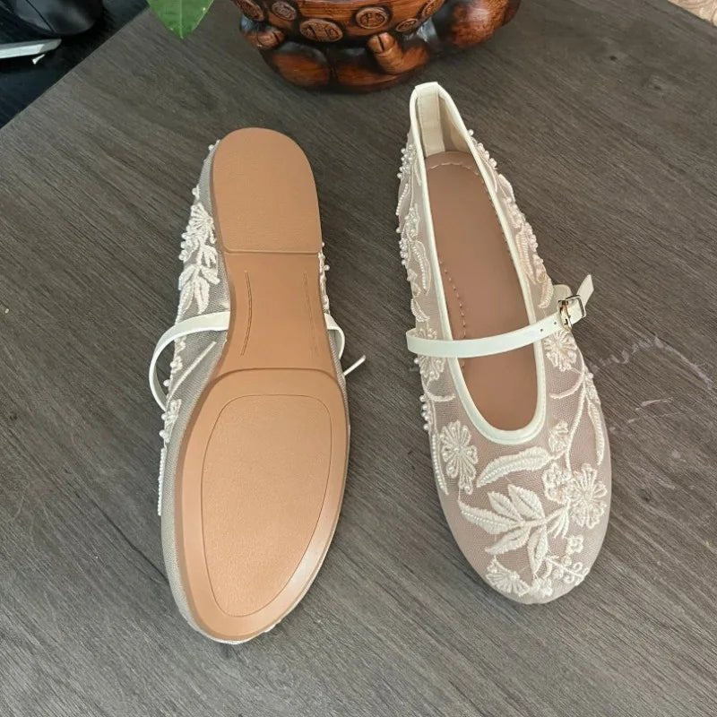 Ballerine in mesh con perline Sarah