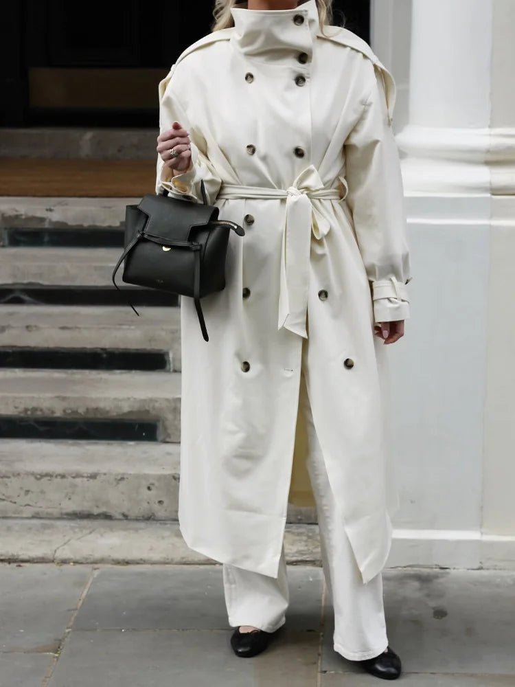 Trench con collo alto e cintura Sarah