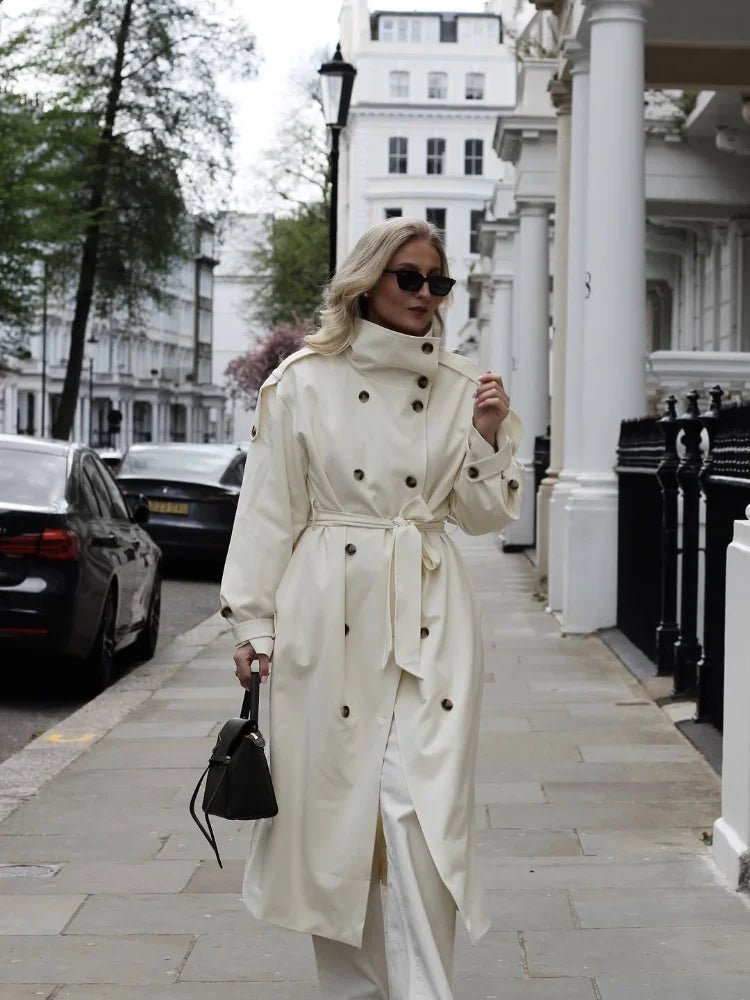 Trench con collo alto e cintura Sarah