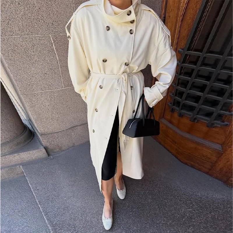 Trench con collo alto e cintura Sarah