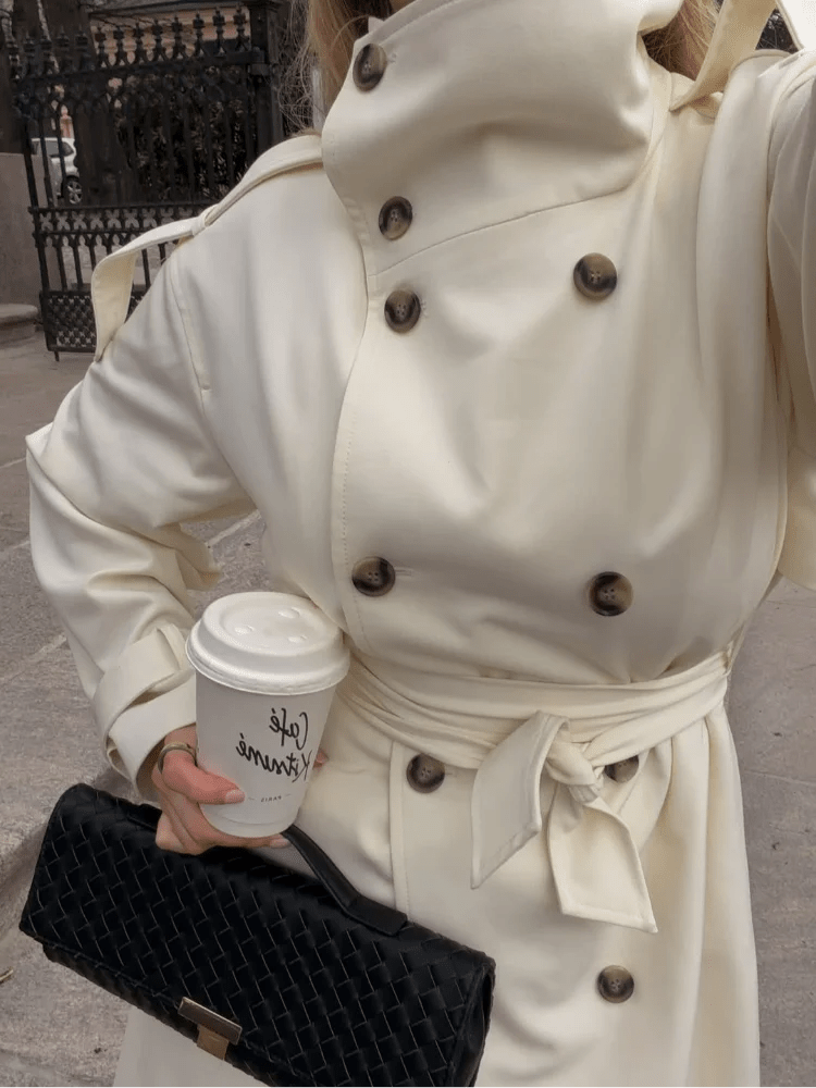 Trench con collo alto e cintura Sarah