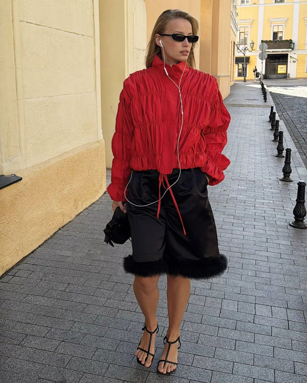 Giacca con zip e arricciature Sarah