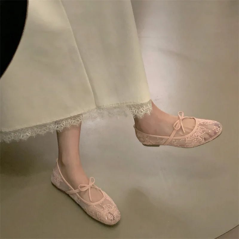 Ballerine Saskia in rete ricamata