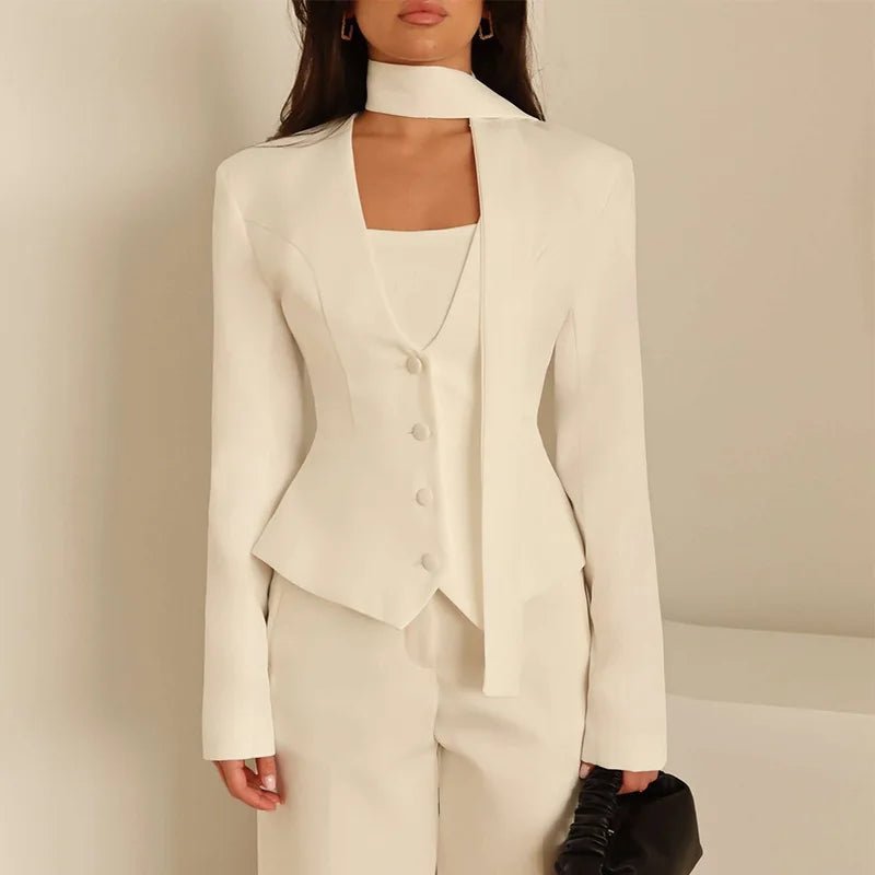 Cappotto blazer con sciarpa Scarlett