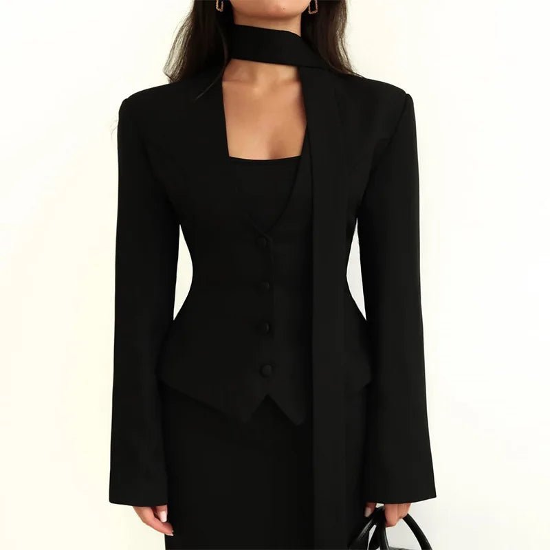 Cappotto blazer con sciarpa Scarlett
