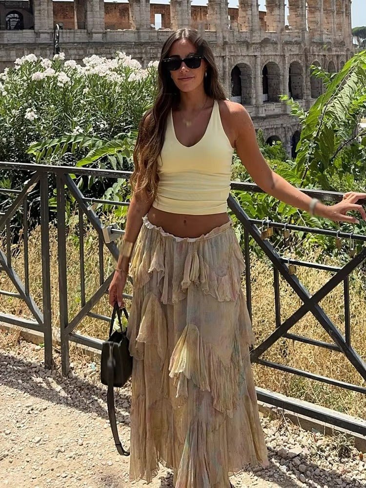 Gonna lunga Serena in stile boho a balze
