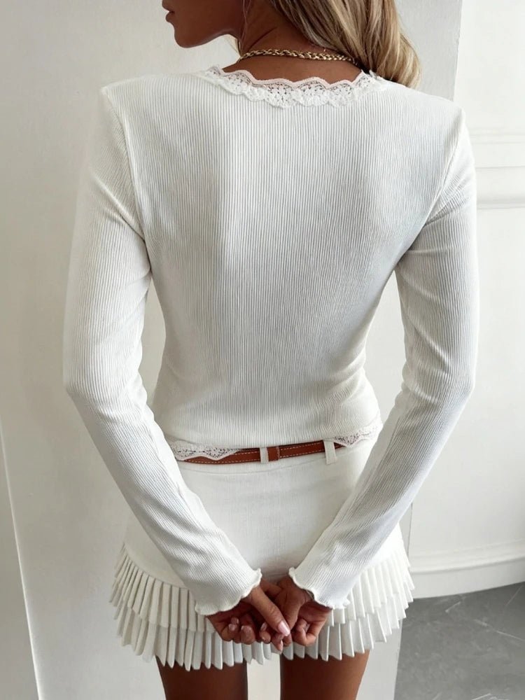 Cardigan corto in maglia di pizzo Sharon